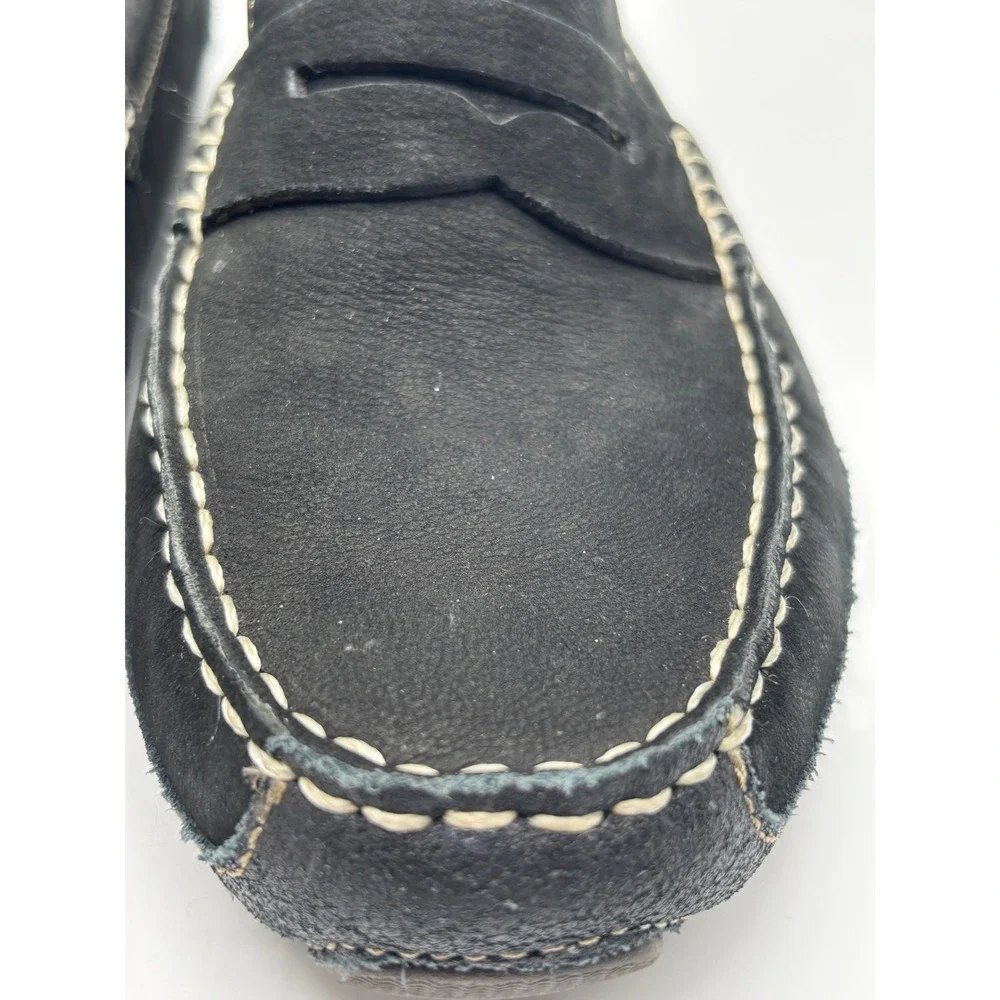 Cole Haan Grant Canoe Penny Loafers Navy Blue Nubuck Driving Mocs Mens 10.5 M